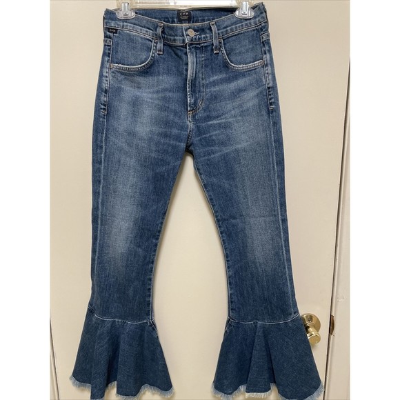 Citizens of Humanity Women's Drew Flounce Jeans 27 Denim High Rise boho chic - Picture 1 of 15